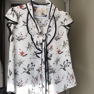 White Floral Blouse